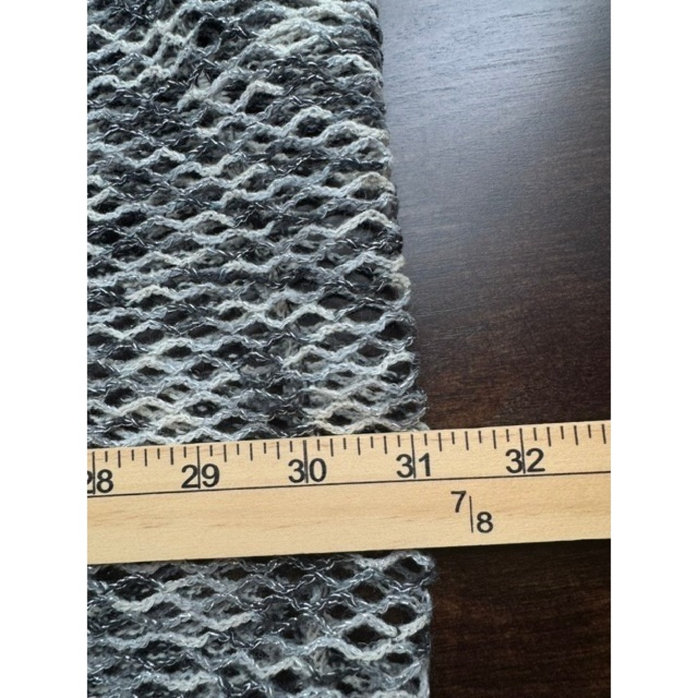 Steve Madden Metallic Open Knit Infinity Scarf Black Gray One Size - Picture 7 of 8